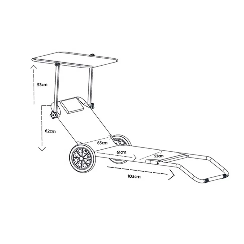 Garten & Strand Roll-Liege mit Dach - Locoro