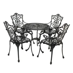 Garten Aluguss Sitzgruppe für 4 Personen - Berucas (fünfteilig)