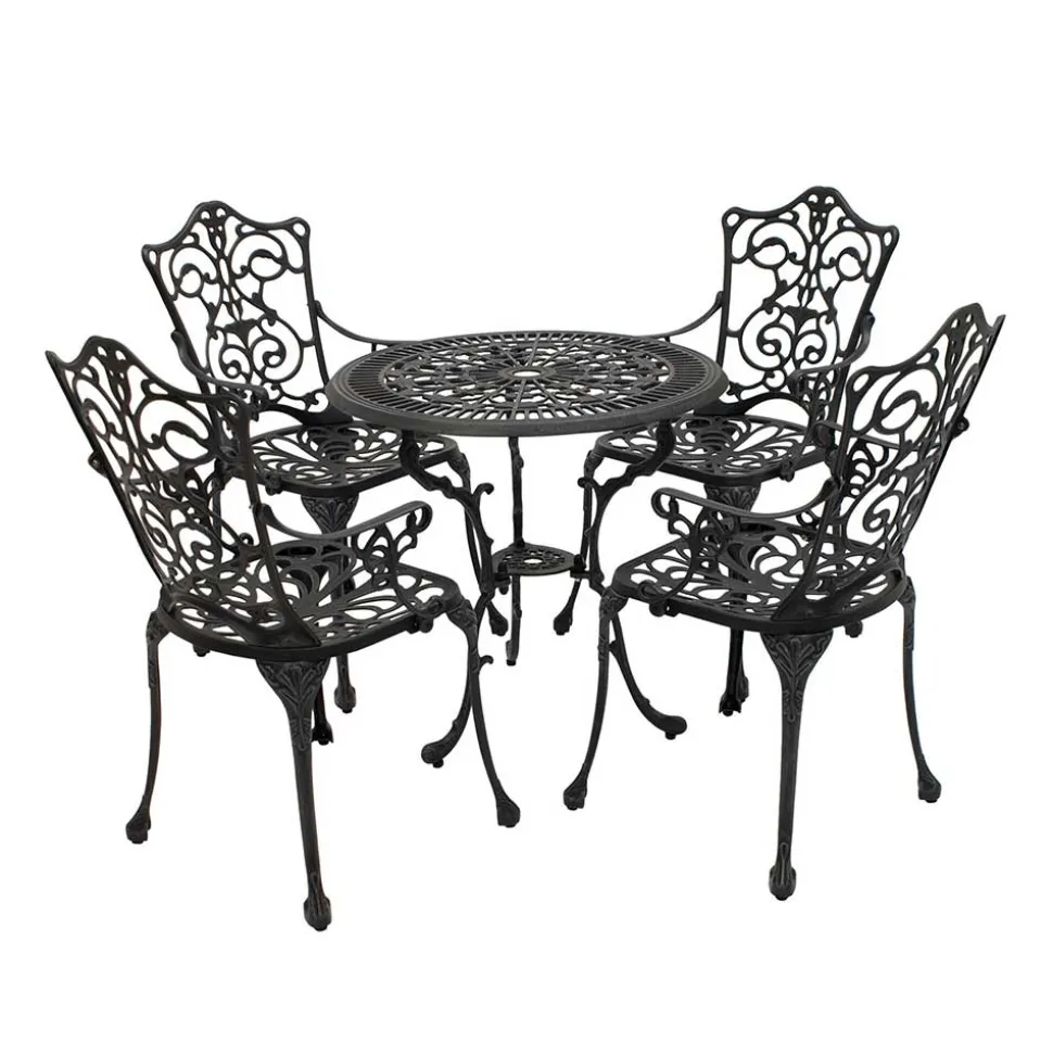 Garten Aluguss Sitzgruppe für 4 Personen - Berucas (fünfteilig)