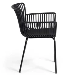 Garten Armlehnenstühle in Schwarz - Combo (4er Set)