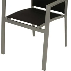 Garten Armlehnstühle in Schwarz Stoff - Ansiana (4er Set)