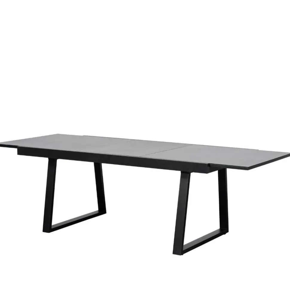 Garten Design-Ausziehtisch mit Glasplatte - Canestro