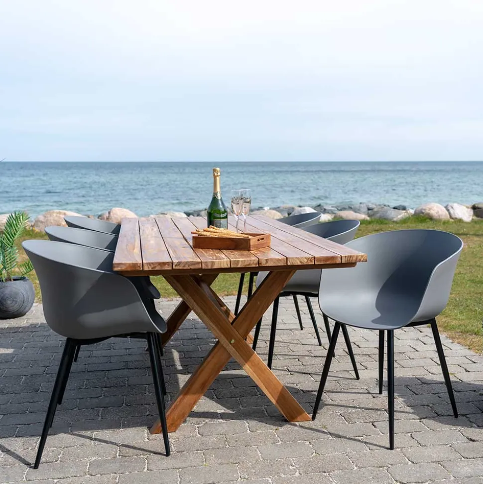 Garten Essgruppe mit Holztisch - Waronka (siebenteilig)