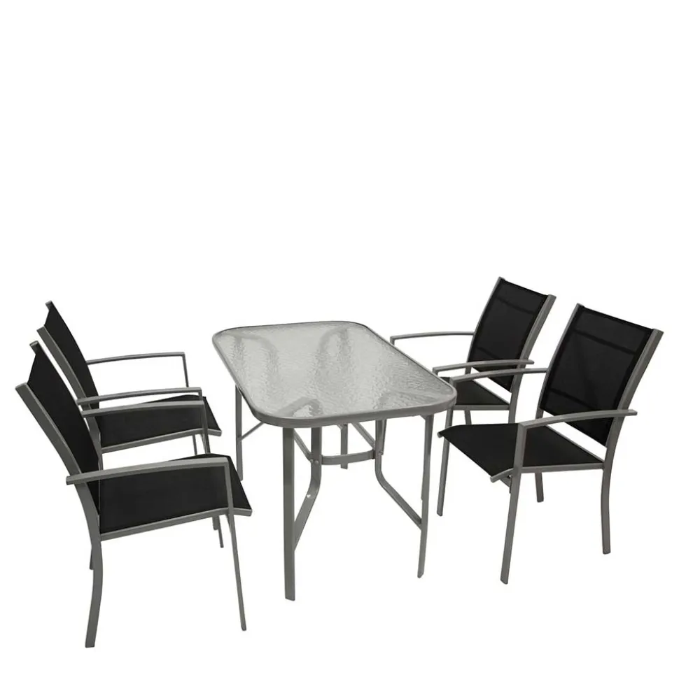 Garten Glastisch & Armlehnstühle - Anota (fünfteilig)