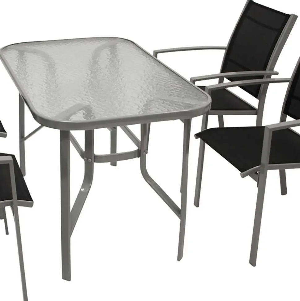 Garten Glastisch & Armlehnstühle - Anota (fünfteilig)