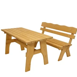 Garten Holzbank mit Lehne & Tisch - Luxuria (zweiteilig)