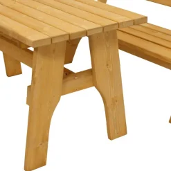 Garten Holzbank mit Lehne & Tisch - Luxuria (zweiteilig)