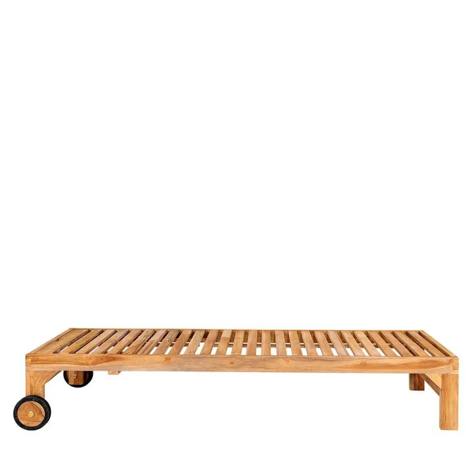 Garten Holzliege mit zwei Rädern - Senvelita