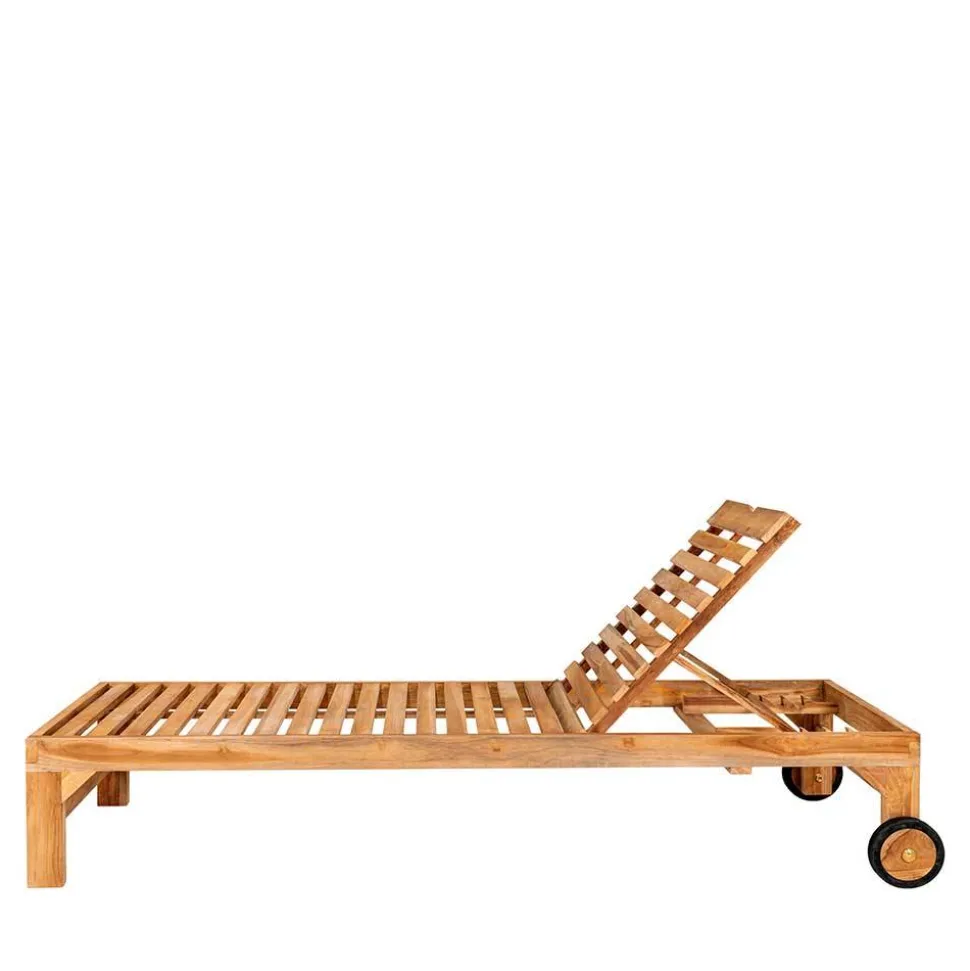 Garten Holzliege mit zwei Rädern - Senvelita