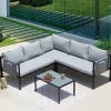 Garten Lounge Set mit vier Sitzplätzen - Emeziano (zweiteilig)