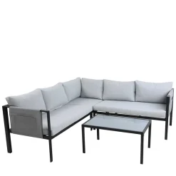 Garten Lounge Set mit vier Sitzplätzen - Emeziano (zweiteilig)