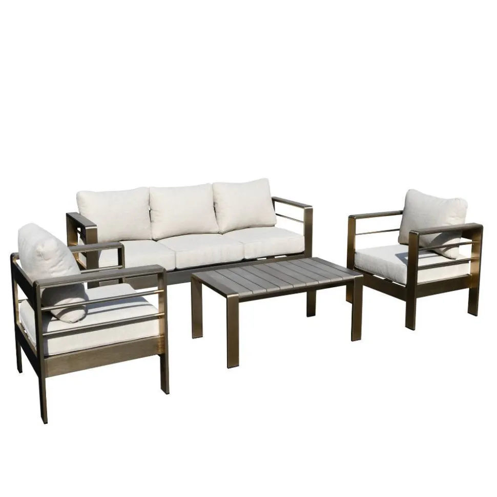 Garten Lounge-Garnitur in Grau - Georgi (vierteilig)