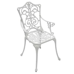 Garten Metallstuhl aus Aluminium in Weiß - Castania