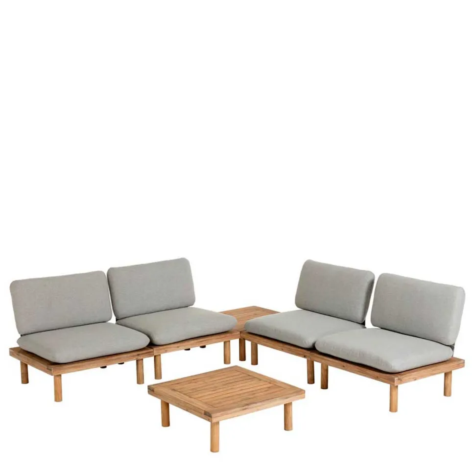 Garten Sitzgruppe aus Akazie massiv - Emeziano (fünfteilig)