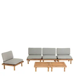 Garten Sitzgruppe aus Akazie massiv - Emeziano (fünfteilig)