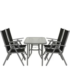 Garten Tischgruppe aus Aluminium - Abella (fünfteilig)