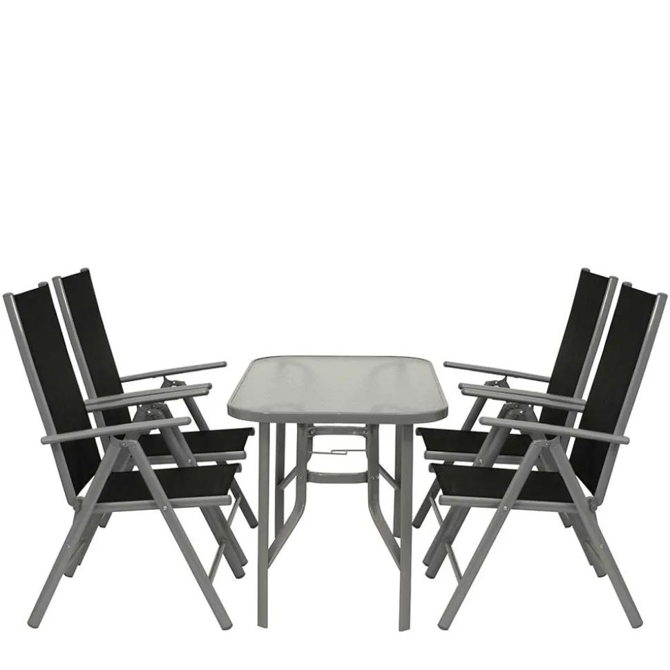 Garten Tischgruppe aus Aluminium - Abella (fünfteilig)