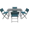 Garten Tischgruppe in Türkis und Schwarz - Ariet (fünfteilig)