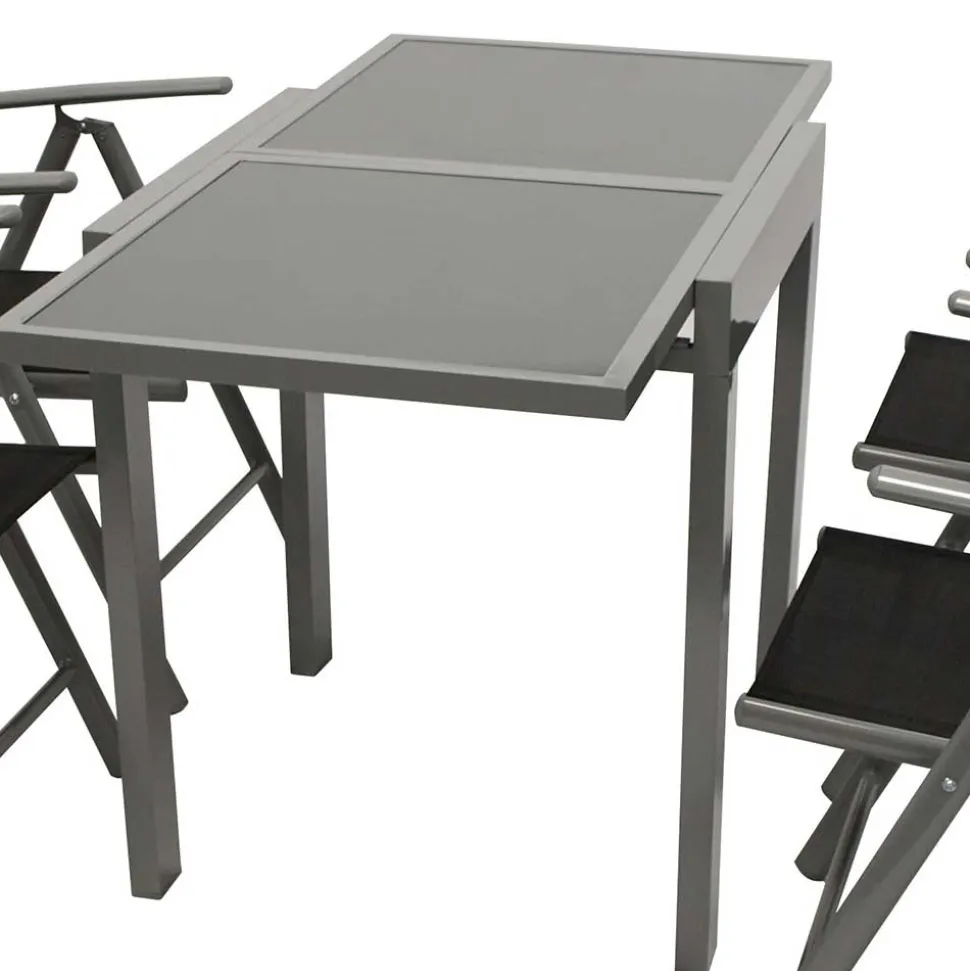 Garten Tischgruppe mit Klappstühlen - Arno (fünfteilig)