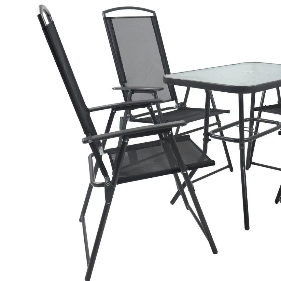 Garten Tischgruppe mit Klappstühlen - Alcamo (fünfteilig)