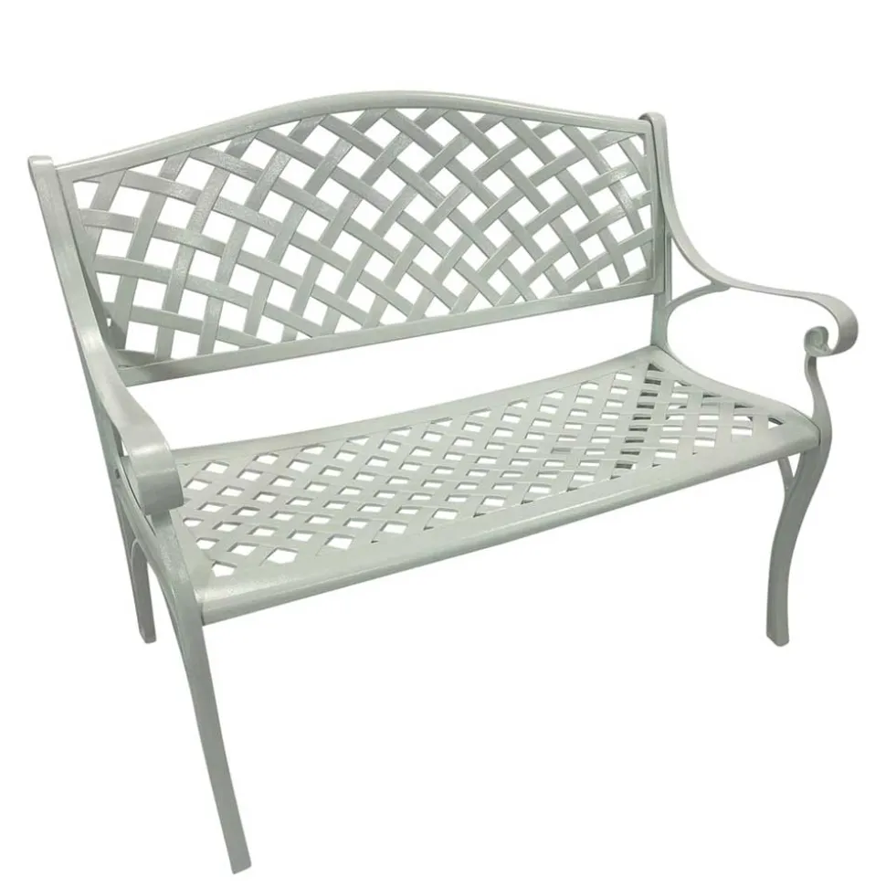 Gartenbank mit Armlehnen aus Aluminium - Liacantu