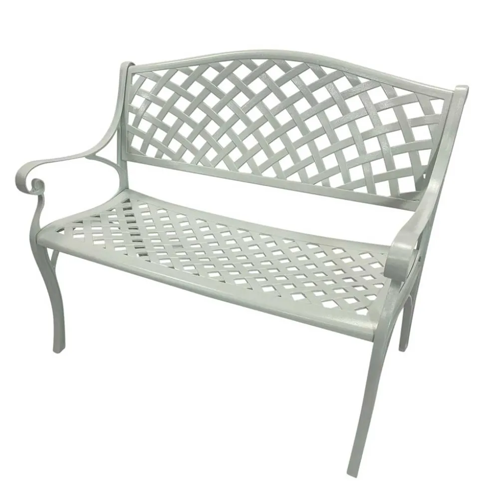 Gartenbank mit Armlehnen aus Aluminium - Liacantu