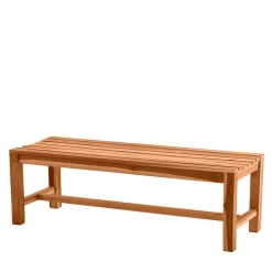 Gartenbank ohne Rückenlehne aus Teak Massivholz - Klahuma