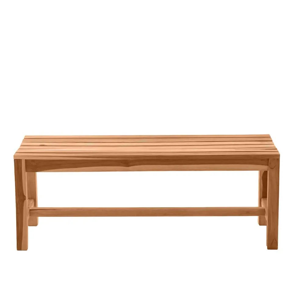 Gartenbank ohne Rückenlehne aus Teak Massivholz - Klahuma