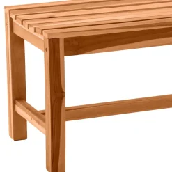 Gartenbank ohne Rückenlehne aus Teak Massivholz - Klahuma