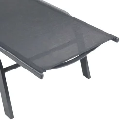 Gartenliege mit Rollen in Schwarz - Asprecca