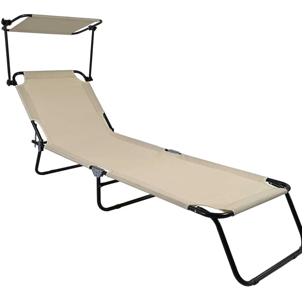 Gartenliege mit Sonnendach klappbar - Liceandro