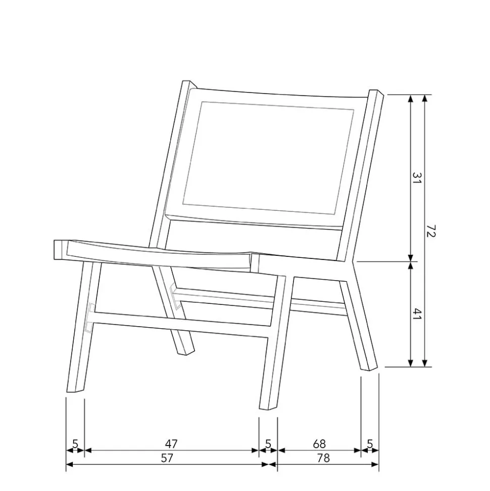 Gartensessel ohne Armlehnen in Schwarz - Saragoza