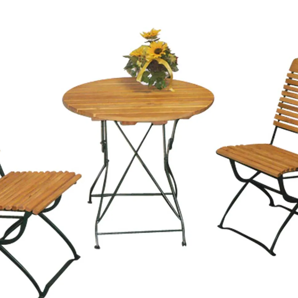 Gartensitzgruppe Coundyro aus Robinie Massivholz Stahl (dreiteilig)