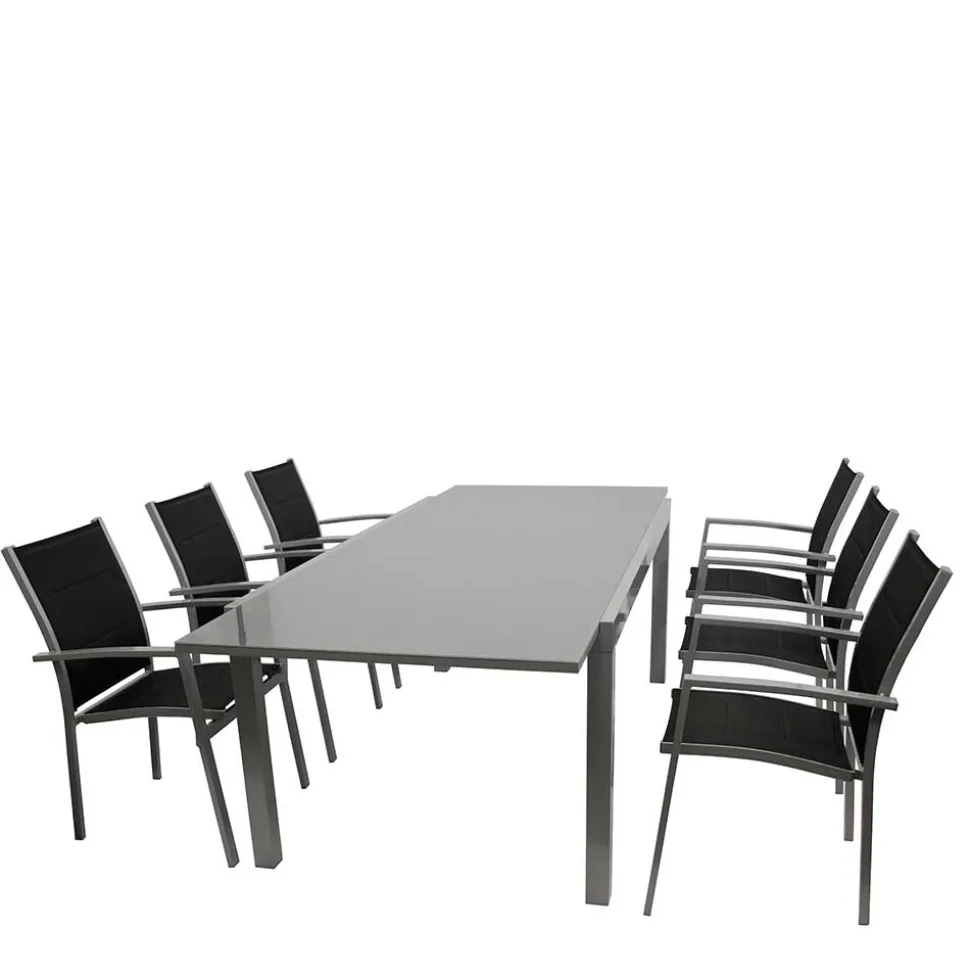 Gartensitzgruppe mit sechs Sitzplätzen - Capo (siebenteilig)