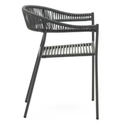 Gartenstuhl aus Geflecht und Stahl - Lavinaia (4er Set)