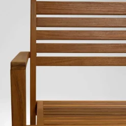 Gartenstuhl mit Armlehnen aus Holz - Tefano (2er Set)