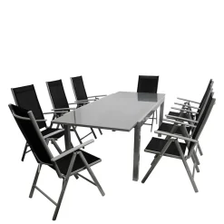 Gartentisch & acht Klappsessel - Olividos (neunteilig)