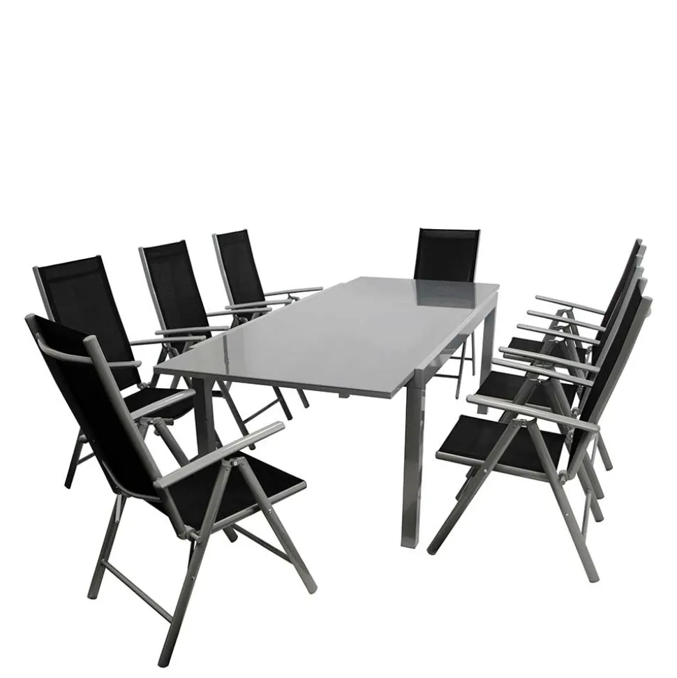 Gartentisch & acht Klappsessel - Olividos (neunteilig)