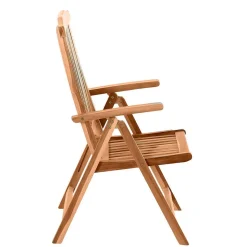 Gartentisch & Klappsessel aus Holz - Klahuma (fünfteilig)