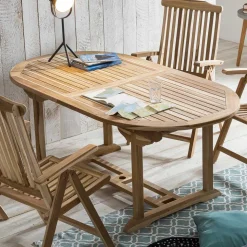 Gartentisch & Klappsessel aus Holz - Klahuma (fünfteilig)