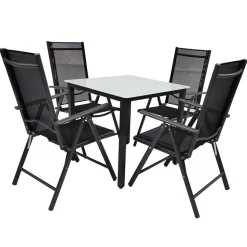 Gartentisch & vier Hochlehner Set - Barreras (fünfteilig)