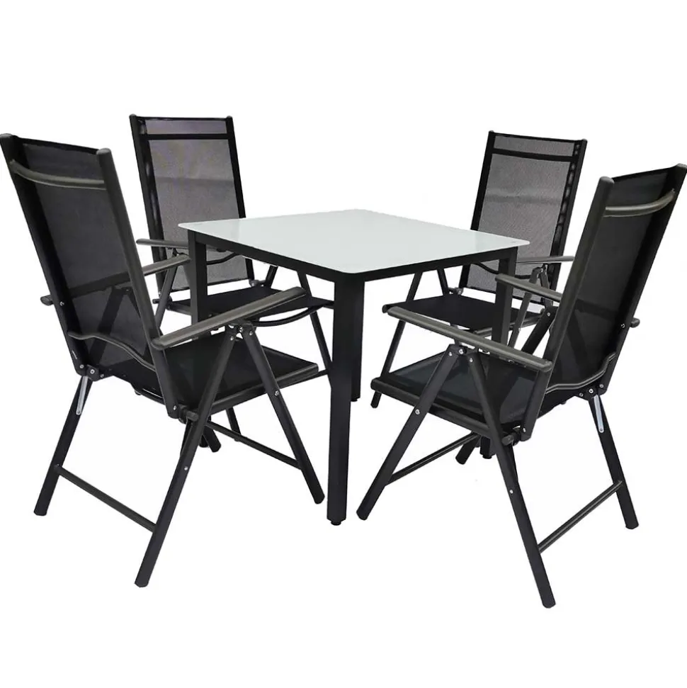 Gartentisch & vier Hochlehner Set - Barreras (fünfteilig)