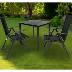 Gartentisch & zwei Stühle Set - Neluna (dreiteilig)
