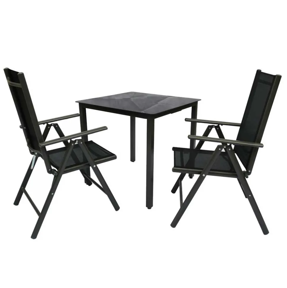 Gartentisch & zwei Stühle Set - Neluna (dreiteilig)