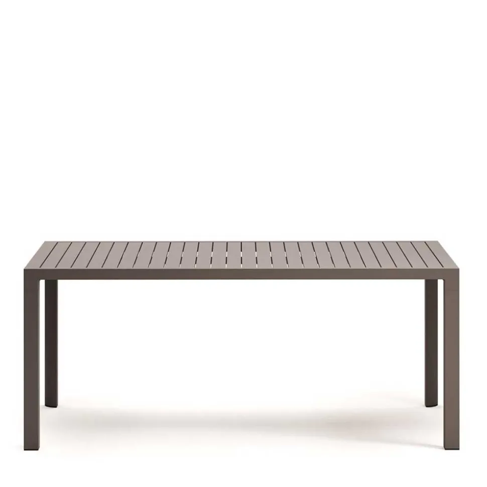 Gartentisch aus Aluminium in Braun - Luvenico