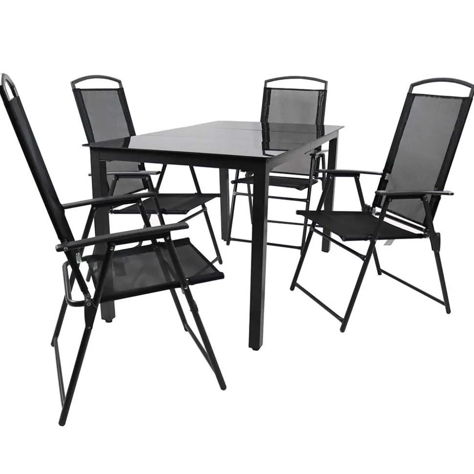 Gartentisch und Hochlehner Set - Kimbertas (fünfteilig)