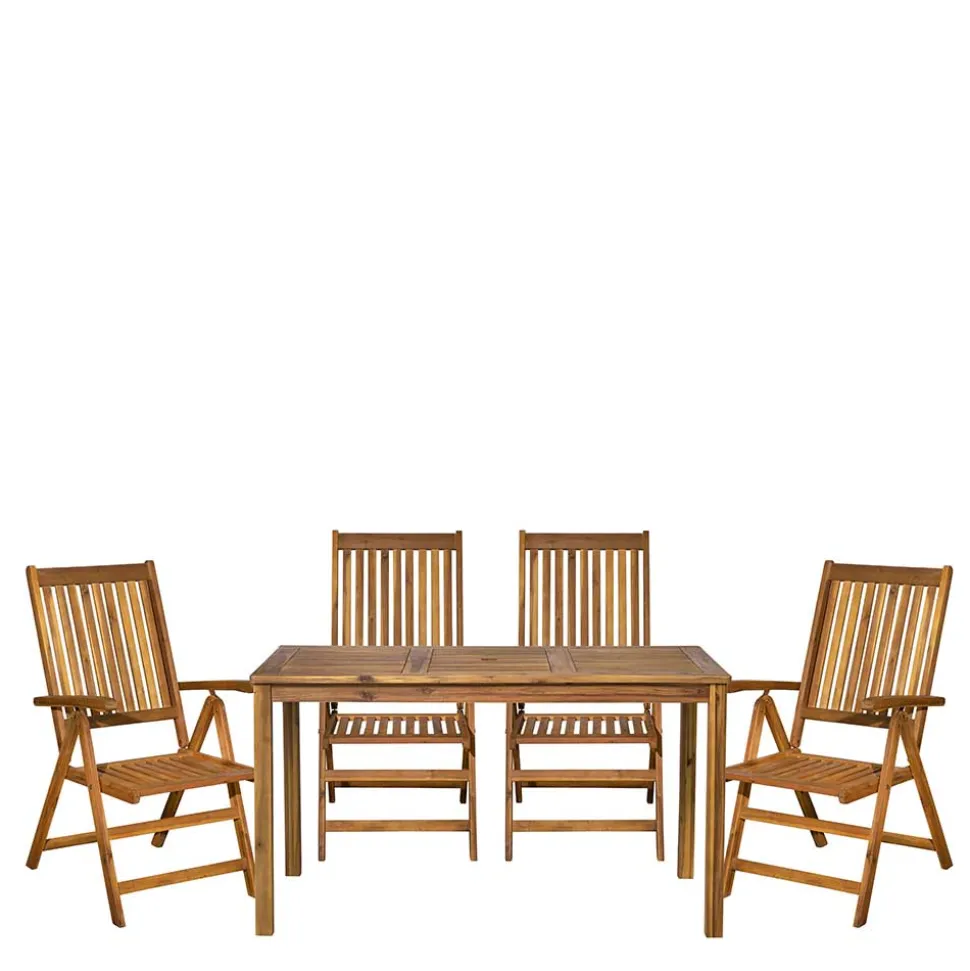 Gartentisch und vier Klappstühle - Antigrus (fünfteilig)