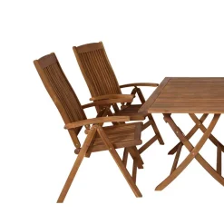 Gartentischgruppe Vrony aus Akazie Massivholz (fünfteilig)