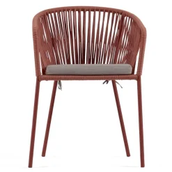 Geflecht Armlehnenstühle in Rotbraun - Udolpho (4er Set)