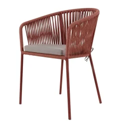 Geflecht Armlehnenstühle in Rotbraun - Udolpho (4er Set)